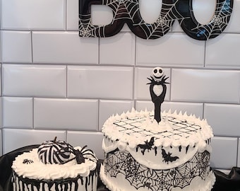 NBC inspired Fake Cake Fake Halloween cake Jack Skellington cake topper fake food display food Halloween décor Fake Halloween cupcakes