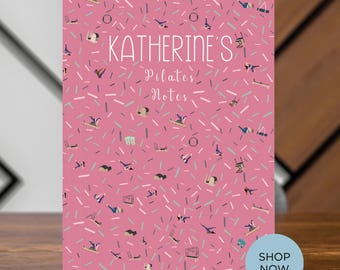 Personalised Pilates Notes Journal, Pilates Class Planner, Teacher Training Notebook, Pilates Gift for her, Pilates Gift Book, Pilates Book