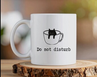 Cat Gift Mug, Cat Lover Mug, Tired Mum Mug, Funny Cat Cup, Silly Cat Mug