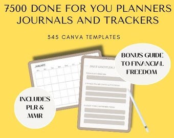 7500+ Canva Templates Bundle: Planners, Journals, Trackers (PLR & MRR) Digital Download