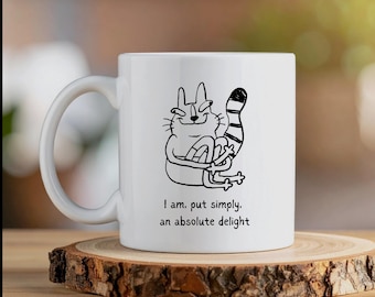 Cat Mum Gift, Funny Cat Mug, Silly Cat Quote Gift, Cat lover gift, Coworker Cat Gift, Funny Cat Art, Hand drawn Cat