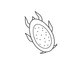 Dragon Fruit Minimalist Coloring Page | Homeschool Supplies - Preschool Resources - Toddler - Ages 1-4 - Minimal Classroom - Fruit - Simple
