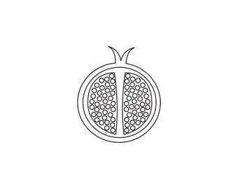 Pomegranate Minimal Coloring Sheet | Homeschool Supplies - Preschool Resources - Minimalist Classroom - Fruit - Toddler - ECE - Teacher