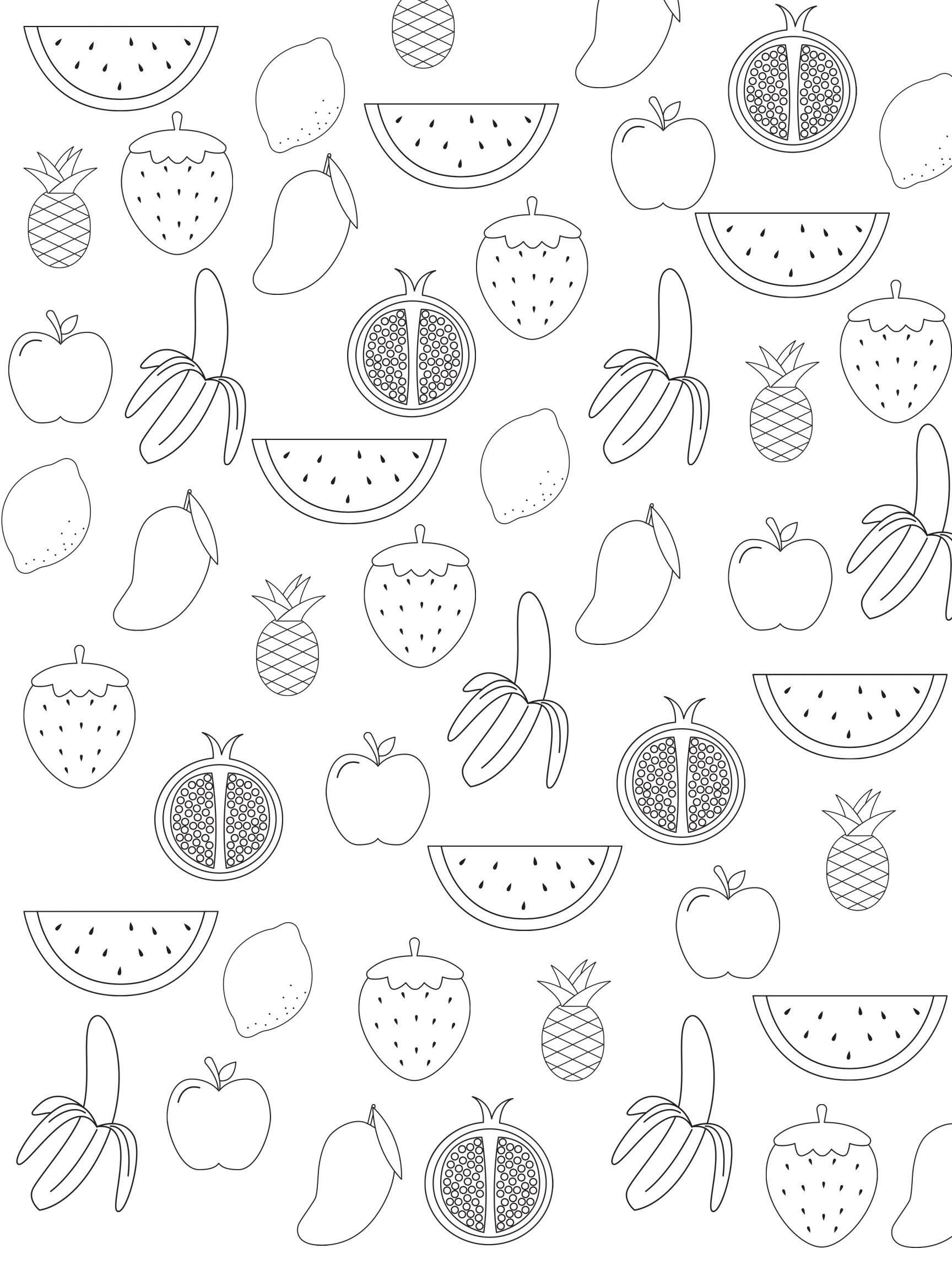 Fruits full color realistic sketch hand drawn Vector Image