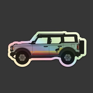 Holographic Ford Bronco Vinyl Sticker, Waterproof Sticker