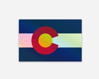 Holographic Colorado Flag Vinyl Sticker, Colorado Sticker, Waterproof Sticker, Holographic Sticker