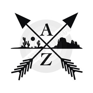 Arizona, Arrow and Desert Die Cut Vinyl Decal