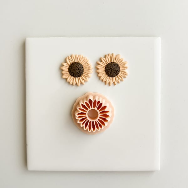 Sunflower No. 3 | Sunflower Spring Floral Clay Cutter Sun Garden Floral Polymer Clay Cutter Spring Flower