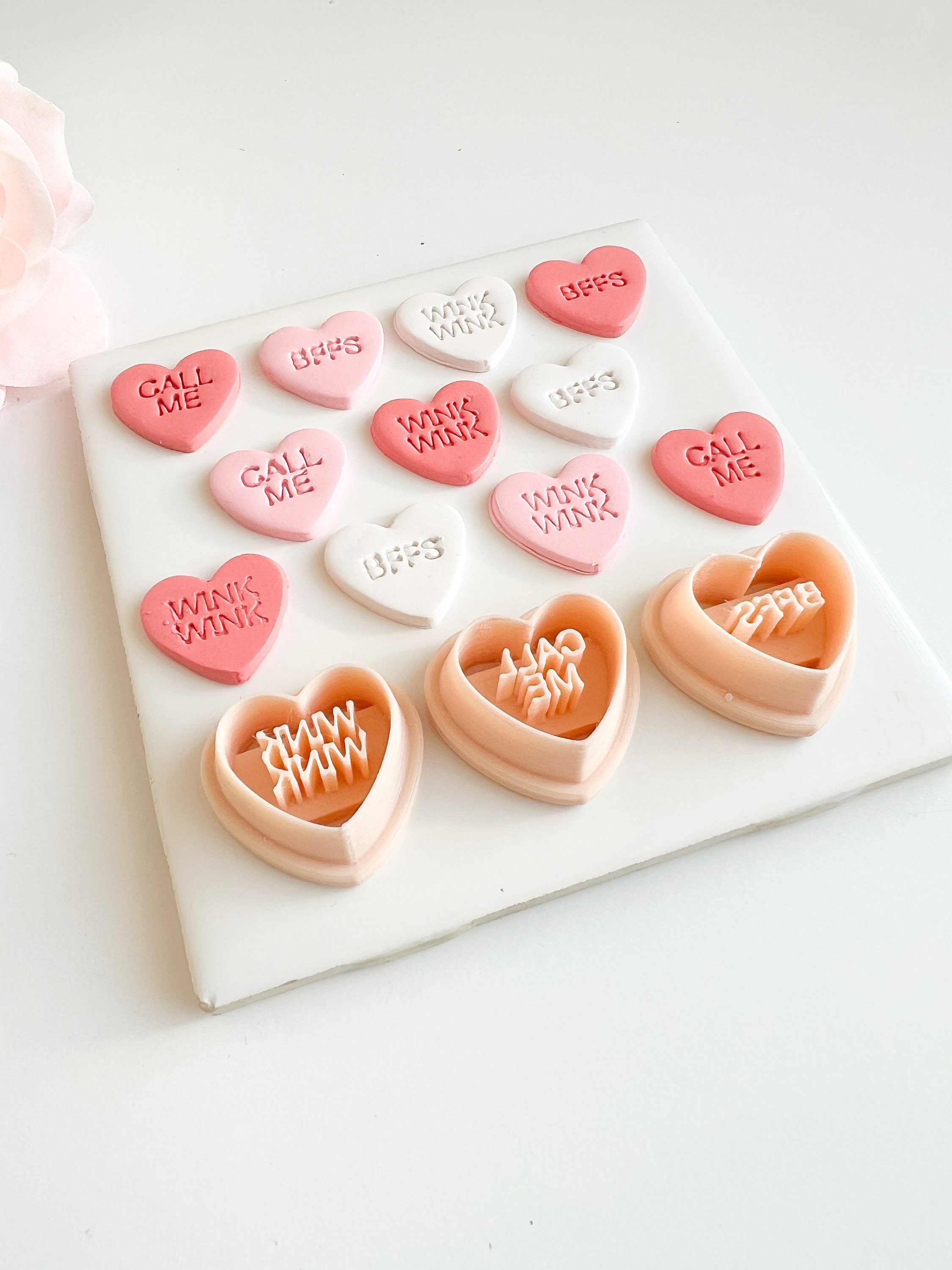 KISS ME Candy Heart Clay Cutter