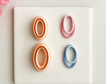 Oval Outline Shape Set (2 cutters) | Oval Shape Set Polymer Clay Cutters