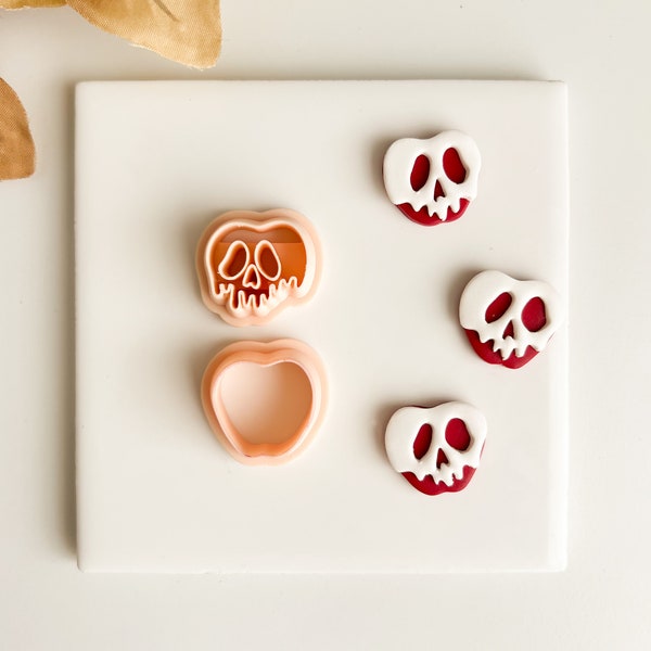 Poison Apple | Poison Skull Apple Fall Polymer Clay Cutters Spooky Scary Clay Cutter Snow White Evil Queen