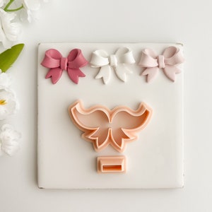 Coquette Bow No. 4 | Embossed Spring Bow Easter Polymer Clay Cutter