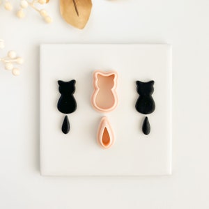 Cat and Tail Dangle Set | Fall Stud Clay Cutter Set Fall Polymer Clay Cutters Autumn Clay Cutters Fall Earrings Autumn Clay Cutters