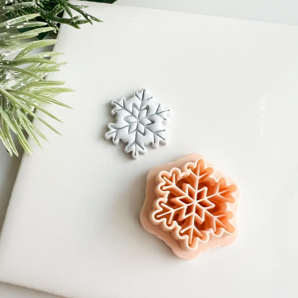 Snowflake No. 5 | Embossed Snowflake Polymer Clay Cutter Christmas Polymer Clay Cutters Winter Snowflake Shape Polymer Clay Cutter