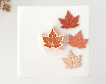 Maple Leaf | Maple Leaf Polymer Clay Cutter Fall Polymer Clay Cutter Embossed Maple Leaf Polymer Clay Cutter Autumn