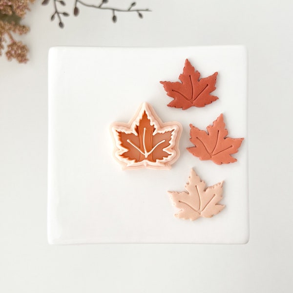 Maple Leaf | Maple Leaf Polymer Clay Cutter Fall Polymer Clay Cutter Embossed Maple Leaf Polymer Clay Cutter Autumn