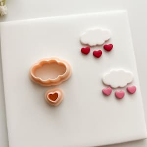 Cloud Raining Hearts | Valentine’s Day Polymer Clay Cutter