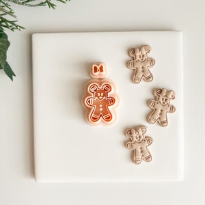 Gingerbread Minnie Mouse | Gingerbread Mouse Polymer Clay Cutter Christmas Polymer Clay Cutter Holiday Seasonal Festive Polymer Clay Cutter