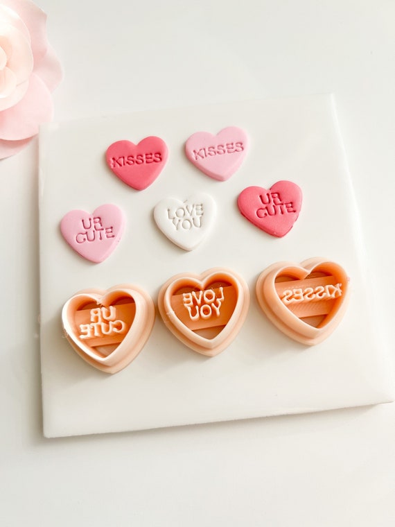 Conversation Heart Cutter for Polymer Clay Valentine Cutters Valentines  Cutter Conversation Hearts Valentines Day Clay Tools 