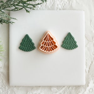 Embossed Intricate Christmas Tree | Christmas Tree Polymer Clay Cutter Christmas Polymer Clay Cutter Holiday Embossed Winter Tree