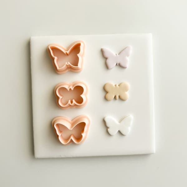 Butterfly Trio | Butterfly Trio Clay Cutter Butterfly Polymer Clay Cutter Spring Clay Cutter Insect Polymer Clay Cutter Spring Garden Cutter