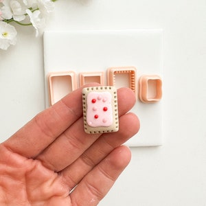 Poptart Cutter (4 part) | Layered Cutter Embossed Valentine’s Day Polymer Clay Cutter