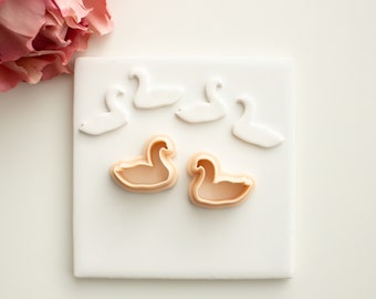 Valentine’s Day Mirrored Swan Duo | Swan Polymer Clay Cutter Mirrored Swan Polymer Clay Cutter Valentine’s Day Polymer Clay Cutter Set