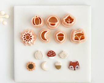 Autumn Stud Pack | Fall Stud Clay Cutter Set Fall Polymer Clay Cutters Autumn Clay Cutters Fall Earrings Autumn Clay Cutters