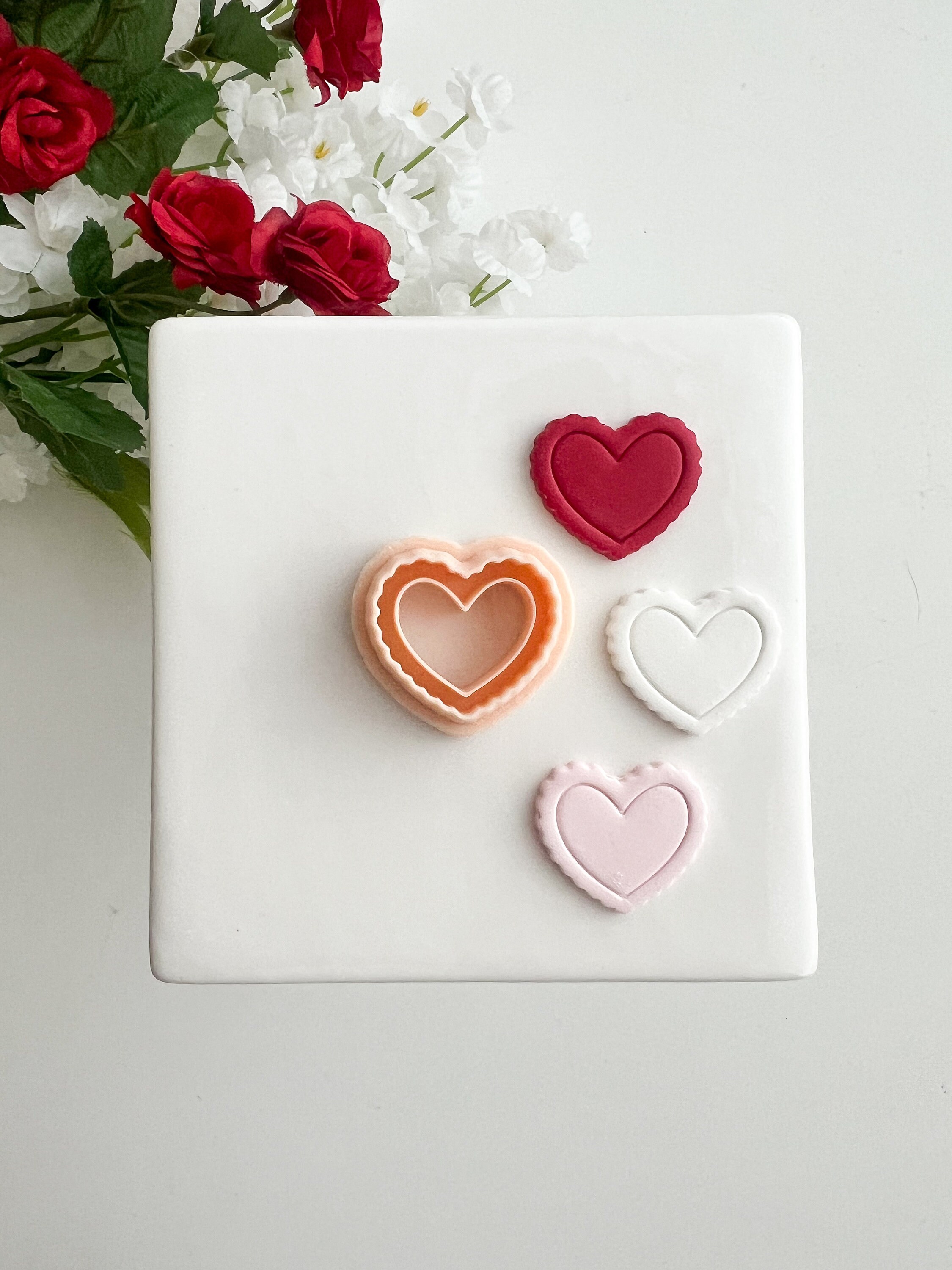 Broken Heart Valentine's Day Clay Cutters, 2 Piece Heart Polymer Clay  Cutter, Cookie & Fondant Cutter, Valentines Clay Cutter Mirrored Set 