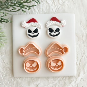 Santa Claws Jack | Christmas Polymer Clay Cutters Winter Earrings Festive Dangle Pumpkin King