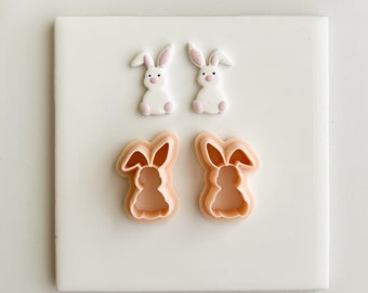 Bunny Standing Facing Front Cutter No. 2 (Mirrored) | Cute Barnyard Spring Animals Polymer Earring Clay Cutter