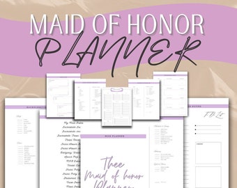 MOH Printable Planner To Do List MOH Digital Matron Of Honor Planner Bundle Moh Binder Book Wedding Canva Template Maid of Honour Planner