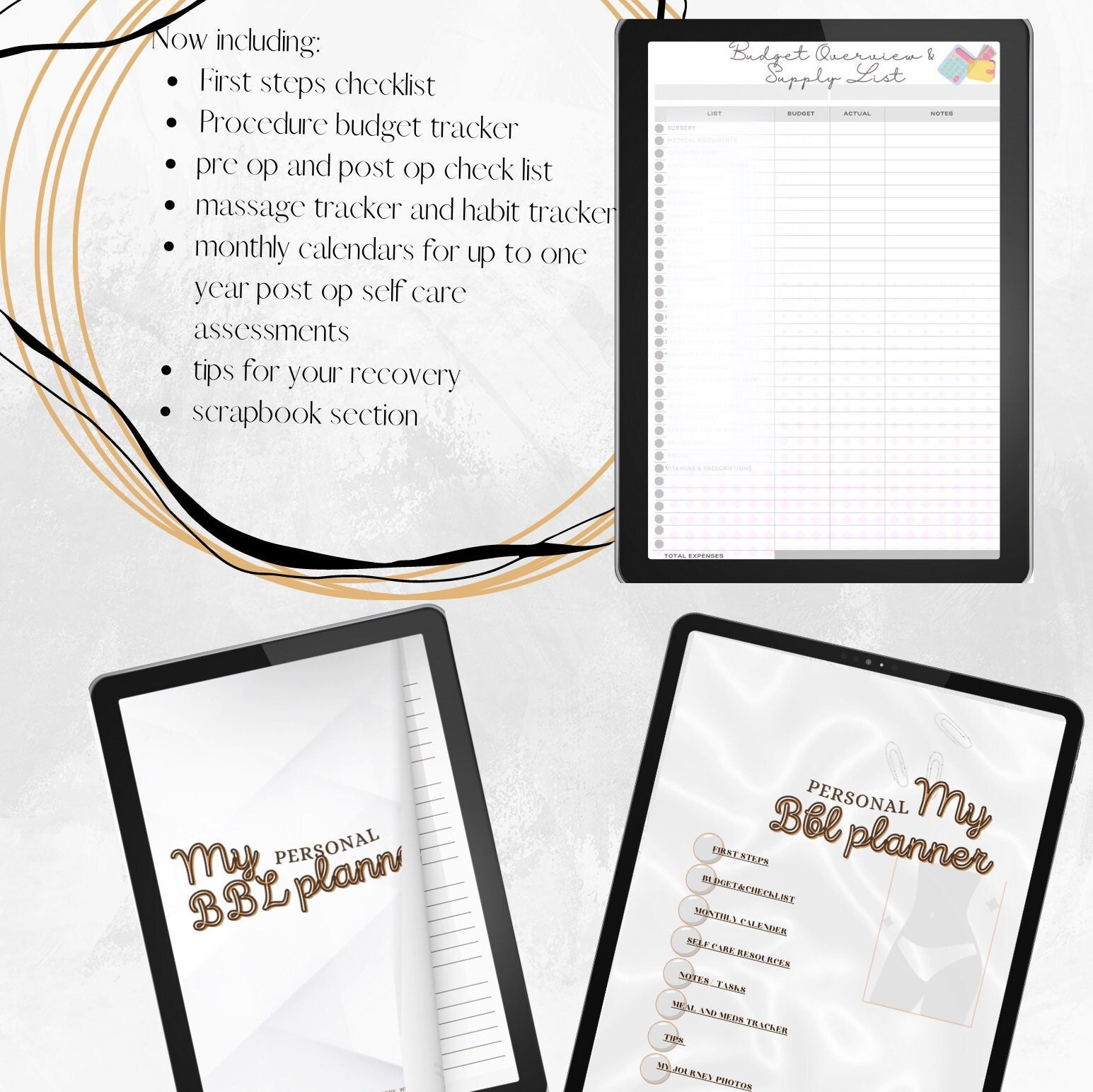 Printable Bbl Planner Bbl Supply List for Brazilian Butt Lift Etsy