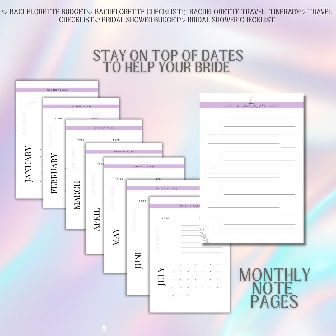 Maid of Honor Planner MOH Printable Planner to Do List Moh Digital ...
