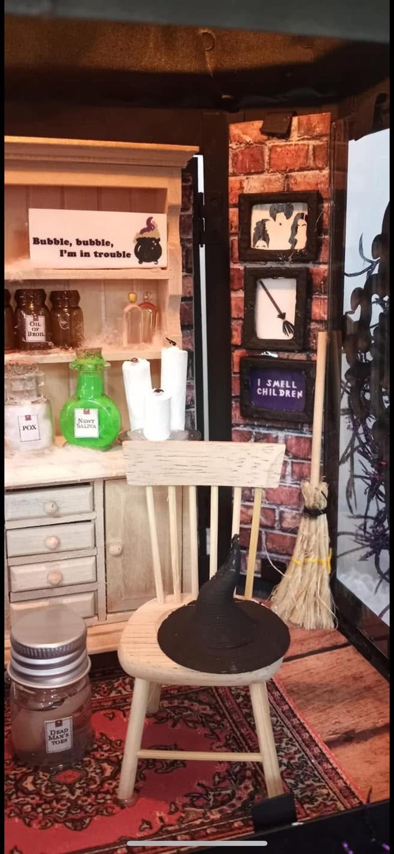Three Witch Sisters Inspired Halloween Lighted Lantern Miniature Decor - Halloween Decorations image 4