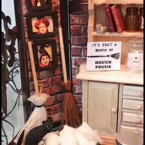 Three Witch Sisters Inspired Halloween Lighted Lantern Miniature Decor - Halloween Decorations image 3