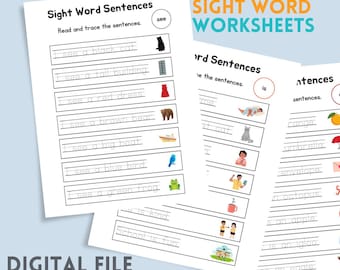 Werkbladen voor het overtrekken van woorden: handschriftoefeningen (pdf)