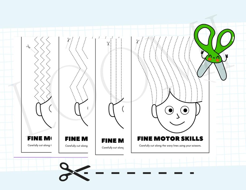 Scissor Skills Worksheets | 4 Fine Motor Cutting Practice Pages ...
