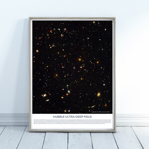 Hubble Ultra Deep Field Poster, Space Poster, Galaxy Space Wall Art, scientist, engineer, astrophysicist gifts, Space themed home decor