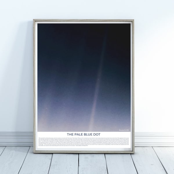 Space Poster Wall Art, Pale Blue Dot Poster, Voyager 1, Carl Sagan Inspirational Quote, home office decor, Astronomy, Science Gifts