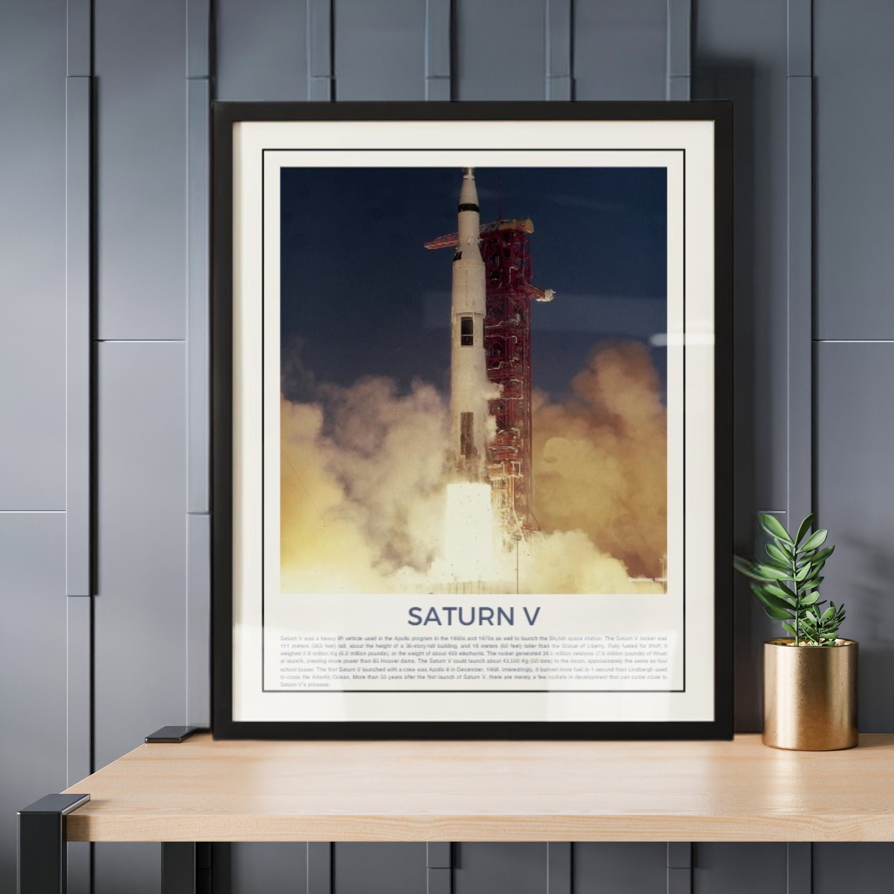 Saturn V Rocket Launch Space Wall Art Prints of NASA Rocket Poster for ...