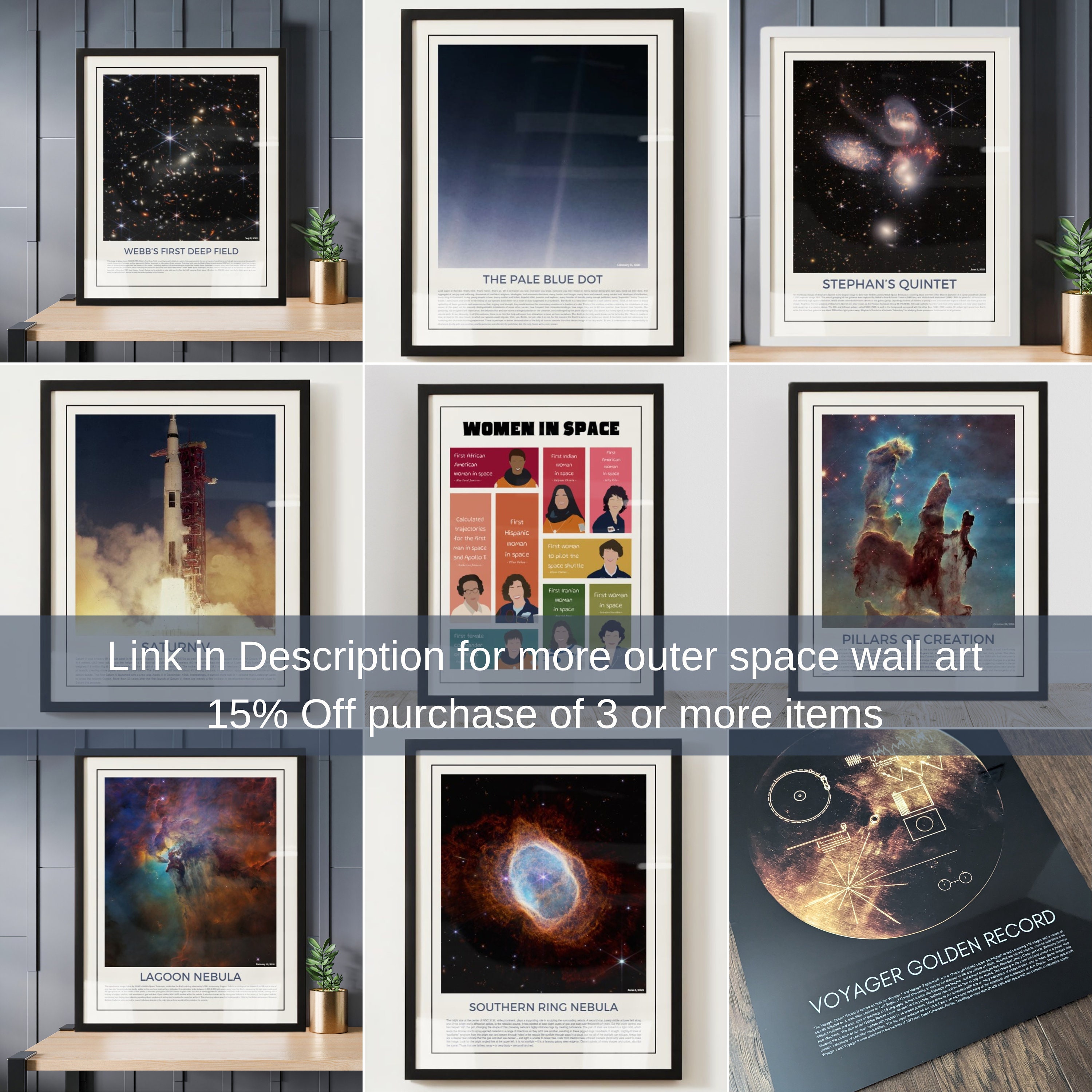 Apollo 8 Earthrise Poster Space Wall Art Prints Gifts for Her Space ...