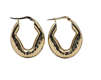 Gold earrings 18k hoop real solid gold, high quality, genuine gold, real solid gold, gold earrings, italian gold, gift for her