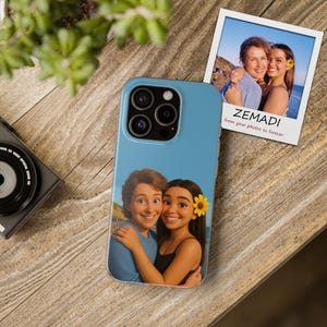 カスタムピクサースタイルの携帯電話ケース、携帯電話用のカスタムパーソナライズギフト、ユニークな携帯電話ケース、カスタム漫画携帯電話ケース