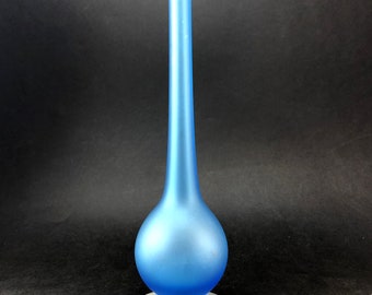 Mid Century Ice Blue ''Satinato'' pencil vase Carlo Moretti Italy 1960's/70's