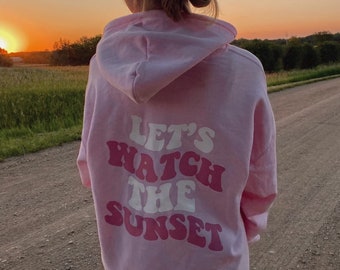 Roze Sunset Hoodie - Trendy Roze Hoodie - Lichtroze oversized sweatshirt