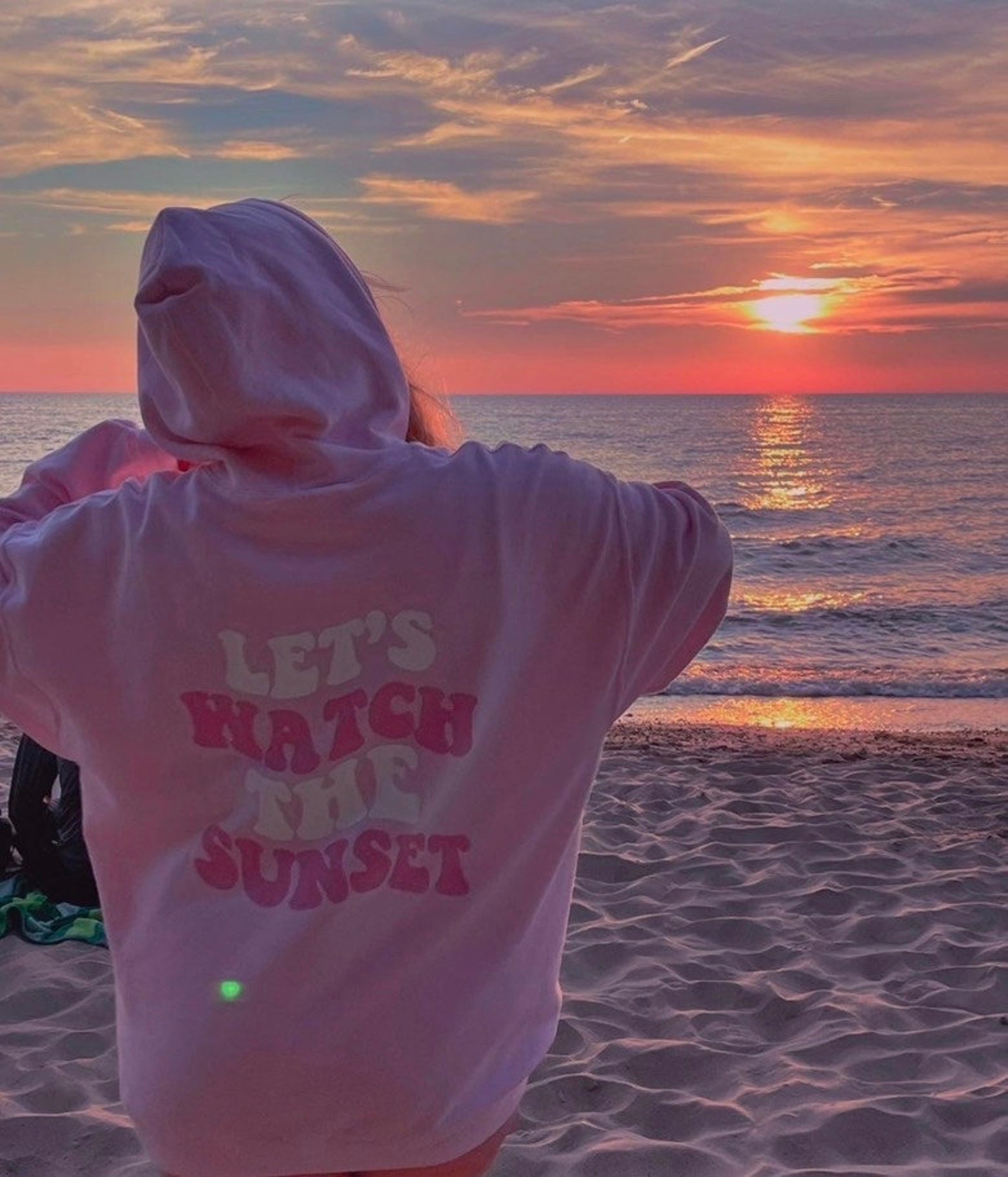 Pink Sunset Hoodie Trendy Pink Hoodie Light Pink Oversized Etsy