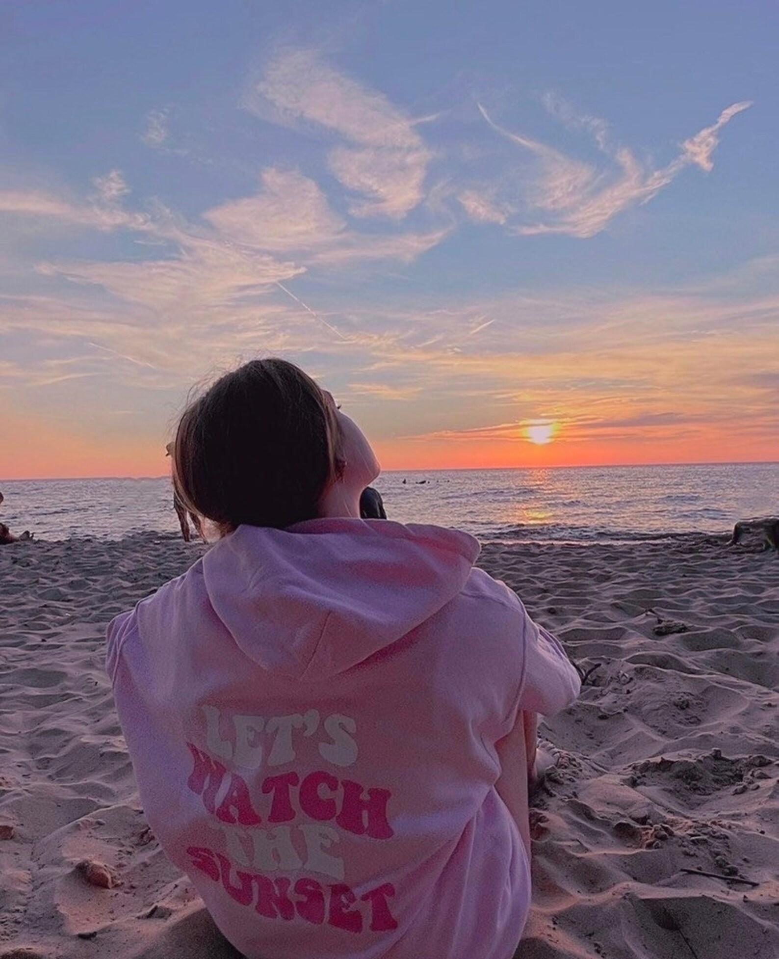 Pink Sunset Hoodie Trendy Pink Hoodie Light Pink Oversized Etsy