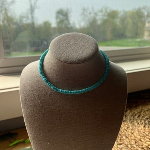 Blue Heishi Necklace - Trendy VSCO Choker - Stainless Steel Choker - Outer Banks Choker - Kiara Necklace