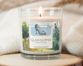 Glass Slipper Soy Wax Candle | Disney Inspired | Cinderella Inspired | Disney Gift | Cinderella Candle | Once Upon A Time | Disney Princess